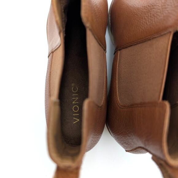 Vionic Aliso Wedge Chelsea Leather Ankle Boots Women's Brown Size US12 EU43 - Picture 8 of 12